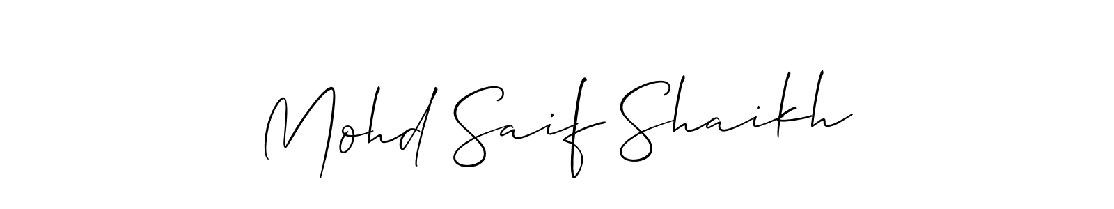 It looks lik you need a new signature style for name Mohd Saif Shaikh. Design unique handwritten (Allison_Script) signature with our free signature maker in just a few clicks. Mohd Saif Shaikh signature style 2 images and pictures png