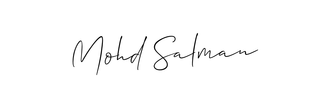 Use a signature maker to create a handwritten signature online. With this signature software, you can design (Allison_Script) your own signature for name Mohd Salman. Mohd Salman signature style 2 images and pictures png