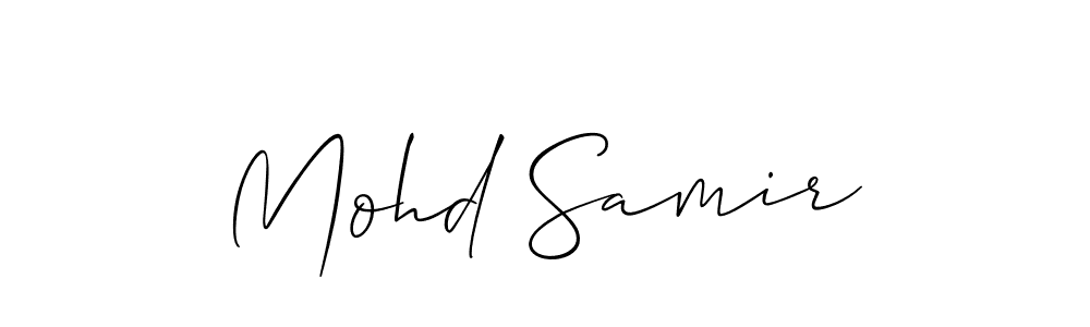 Make a short Mohd Samir signature style. Manage your documents anywhere anytime using Allison_Script. Create and add eSignatures, submit forms, share and send files easily. Mohd Samir signature style 2 images and pictures png