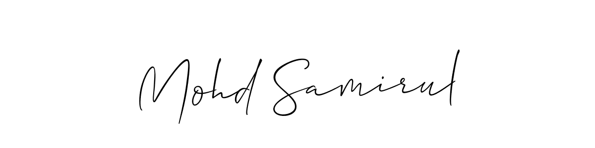 Create a beautiful signature design for name Mohd Samirul. With this signature (Allison_Script) fonts, you can make a handwritten signature for free. Mohd Samirul signature style 2 images and pictures png
