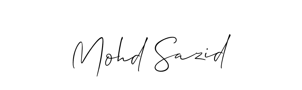 It looks lik you need a new signature style for name Mohd Sazid. Design unique handwritten (Allison_Script) signature with our free signature maker in just a few clicks. Mohd Sazid signature style 2 images and pictures png