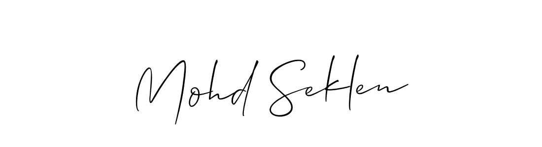 Mohd Seklen stylish signature style. Best Handwritten Sign (Allison_Script) for my name. Handwritten Signature Collection Ideas for my name Mohd Seklen. Mohd Seklen signature style 2 images and pictures png