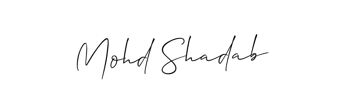 Make a beautiful signature design for name Mohd Shadab. With this signature (Allison_Script) style, you can create a handwritten signature for free. Mohd Shadab signature style 2 images and pictures png