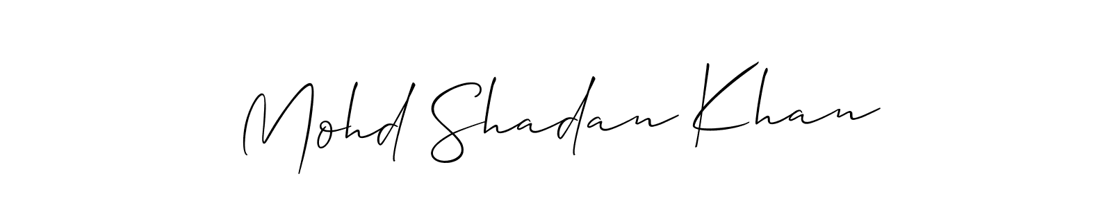 Design your own signature with our free online signature maker. With this signature software, you can create a handwritten (Allison_Script) signature for name Mohd Shadan Khan. Mohd Shadan Khan signature style 2 images and pictures png