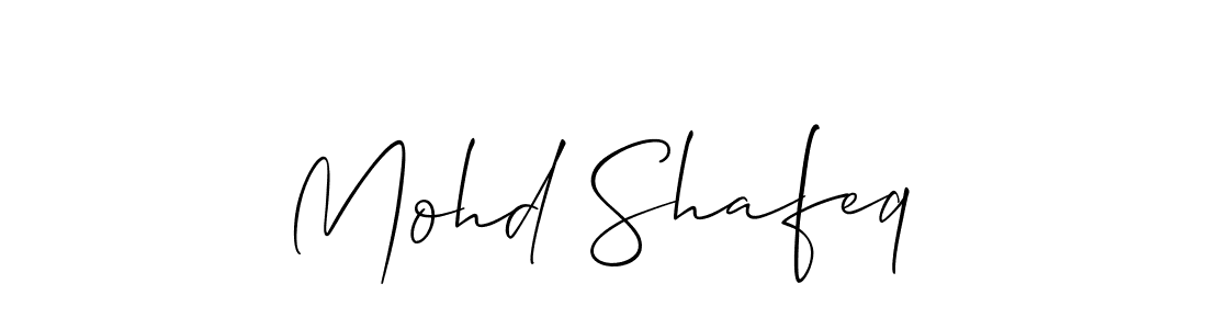 Design your own signature with our free online signature maker. With this signature software, you can create a handwritten (Allison_Script) signature for name Mohd Shafeq. Mohd Shafeq signature style 2 images and pictures png