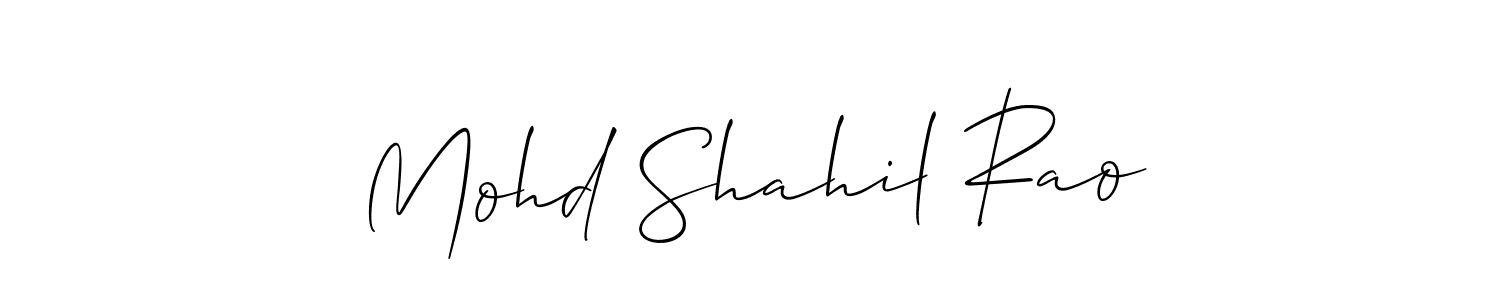 Use a signature maker to create a handwritten signature online. With this signature software, you can design (Allison_Script) your own signature for name Mohd Shahil Rao. Mohd Shahil Rao signature style 2 images and pictures png