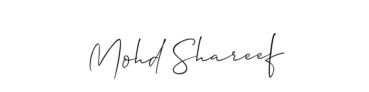 Use a signature maker to create a handwritten signature online. With this signature software, you can design (Allison_Script) your own signature for name Mohd Shareef. Mohd Shareef signature style 2 images and pictures png