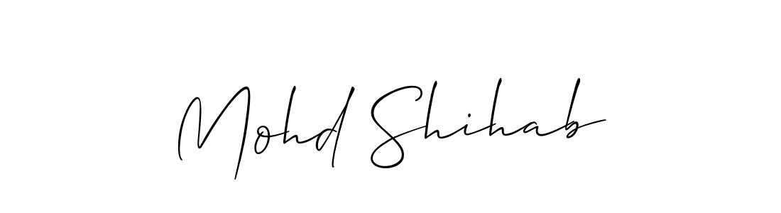 Create a beautiful signature design for name Mohd Shihab. With this signature (Allison_Script) fonts, you can make a handwritten signature for free. Mohd Shihab signature style 2 images and pictures png