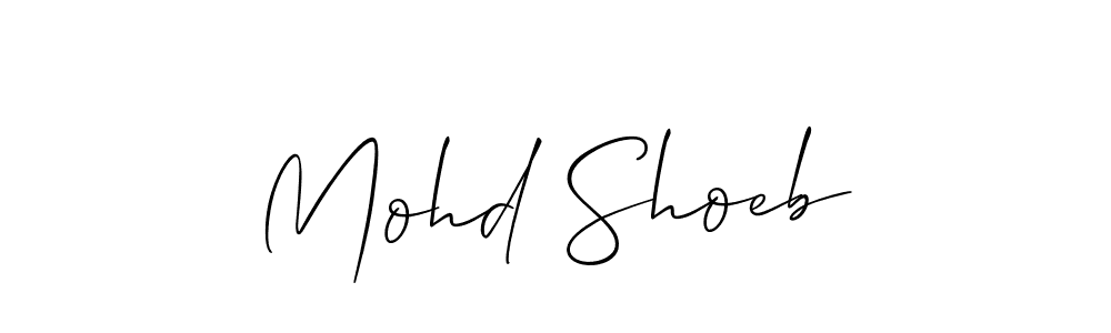 How to make Mohd Shoeb name signature. Use Allison_Script style for creating short signs online. This is the latest handwritten sign. Mohd Shoeb signature style 2 images and pictures png