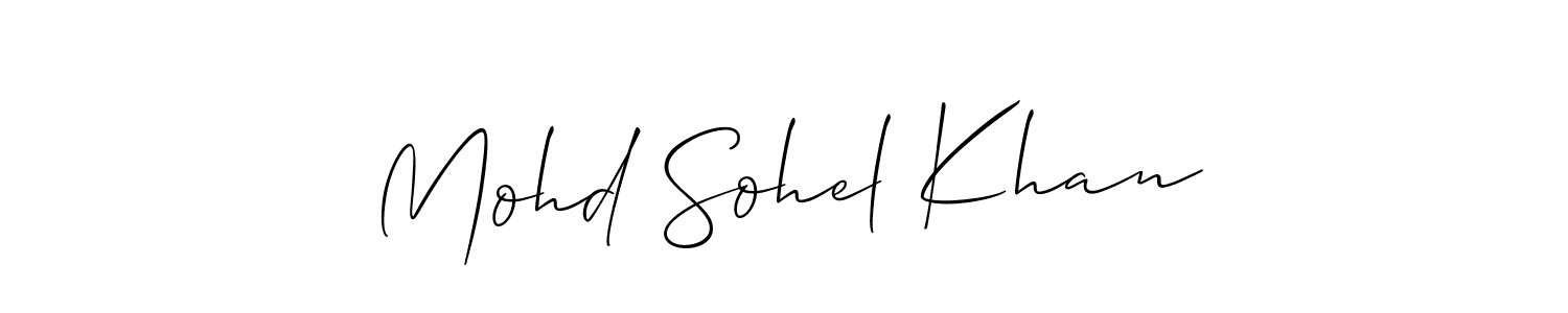 The best way (Allison_Script) to make a short signature is to pick only two or three words in your name. The name Mohd Sohel Khan include a total of six letters. For converting this name. Mohd Sohel Khan signature style 2 images and pictures png