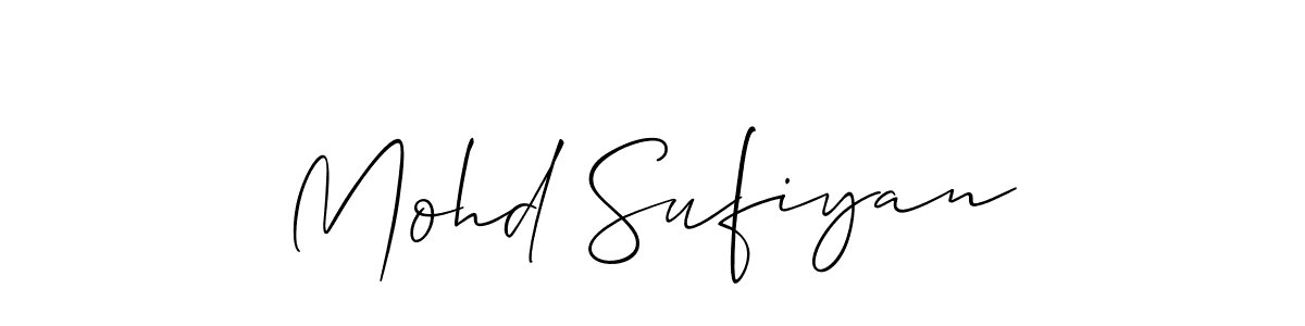 Use a signature maker to create a handwritten signature online. With this signature software, you can design (Allison_Script) your own signature for name Mohd Sufiyan. Mohd Sufiyan signature style 2 images and pictures png