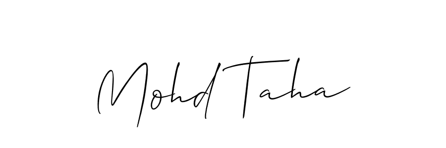 Use a signature maker to create a handwritten signature online. With this signature software, you can design (Allison_Script) your own signature for name Mohd Taha. Mohd Taha signature style 2 images and pictures png