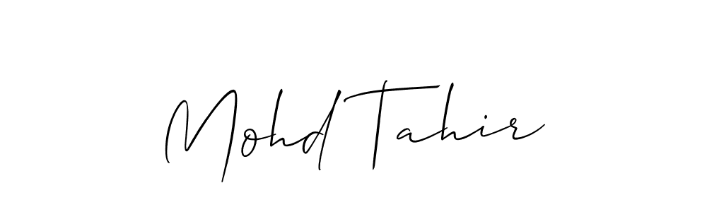 The best way (Allison_Script) to make a short signature is to pick only two or three words in your name. The name Mohd Tahir include a total of six letters. For converting this name. Mohd Tahir signature style 2 images and pictures png