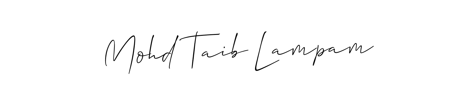 Use a signature maker to create a handwritten signature online. With this signature software, you can design (Allison_Script) your own signature for name Mohd Taib Lampam. Mohd Taib Lampam signature style 2 images and pictures png