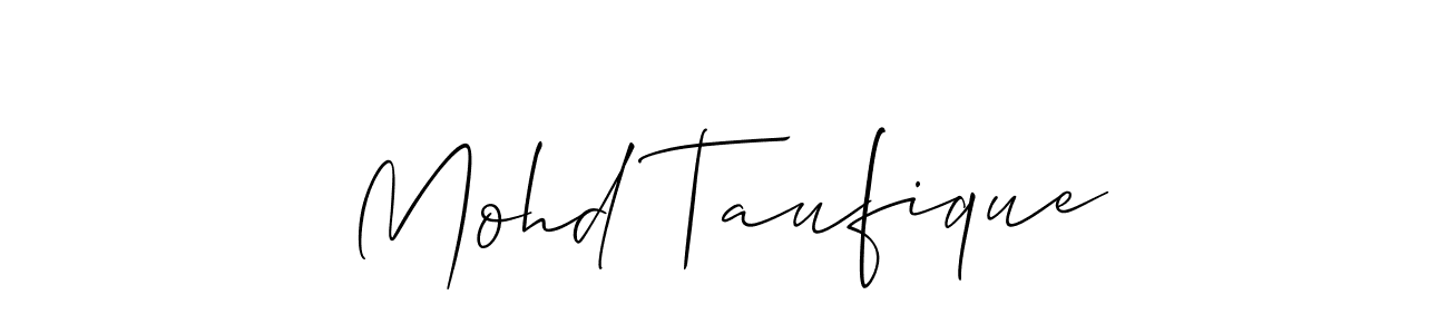 if you are searching for the best signature style for your name Mohd Taufique. so please give up your signature search. here we have designed multiple signature styles  using Allison_Script. Mohd Taufique signature style 2 images and pictures png