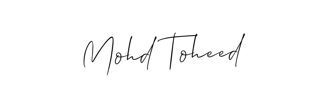 Create a beautiful signature design for name Mohd Toheed. With this signature (Allison_Script) fonts, you can make a handwritten signature for free. Mohd Toheed signature style 2 images and pictures png
