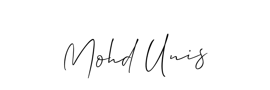 if you are searching for the best signature style for your name Mohd Unis. so please give up your signature search. here we have designed multiple signature styles  using Allison_Script. Mohd Unis signature style 2 images and pictures png