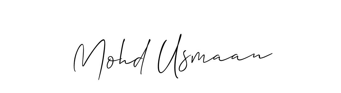 Use a signature maker to create a handwritten signature online. With this signature software, you can design (Allison_Script) your own signature for name Mohd Usmaan. Mohd Usmaan signature style 2 images and pictures png