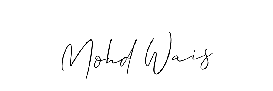 The best way (Allison_Script) to make a short signature is to pick only two or three words in your name. The name Mohd Wais include a total of six letters. For converting this name. Mohd Wais signature style 2 images and pictures png