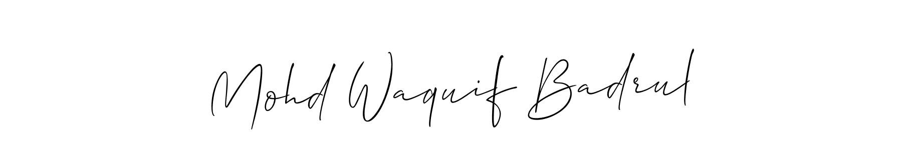 Design your own signature with our free online signature maker. With this signature software, you can create a handwritten (Allison_Script) signature for name Mohd Waquif Badrul. Mohd Waquif Badrul signature style 2 images and pictures png