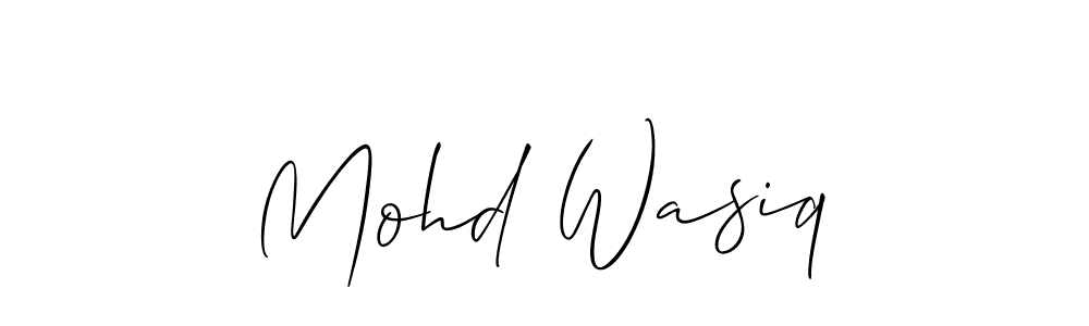 The best way (Allison_Script) to make a short signature is to pick only two or three words in your name. The name Mohd Wasiq include a total of six letters. For converting this name. Mohd Wasiq signature style 2 images and pictures png