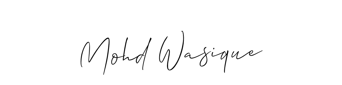 Make a beautiful signature design for name Mohd Wasique. With this signature (Allison_Script) style, you can create a handwritten signature for free. Mohd Wasique signature style 2 images and pictures png