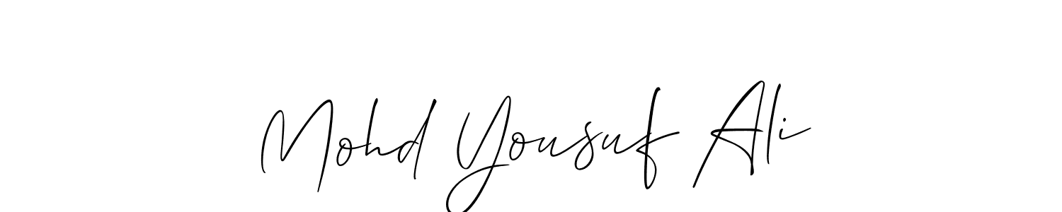 Allison_Script is a professional signature style that is perfect for those who want to add a touch of class to their signature. It is also a great choice for those who want to make their signature more unique. Get Mohd Yousuf Ali name to fancy signature for free. Mohd Yousuf Ali signature style 2 images and pictures png