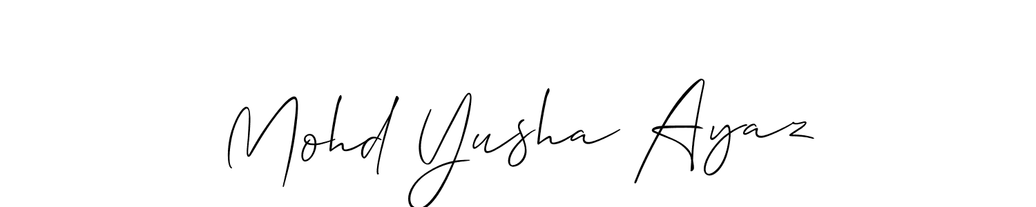 Also You can easily find your signature by using the search form. We will create Mohd Yusha Ayaz name handwritten signature images for you free of cost using Allison_Script sign style. Mohd Yusha Ayaz signature style 2 images and pictures png