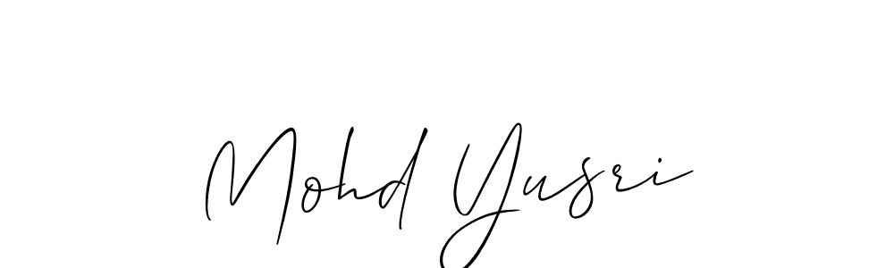 Use a signature maker to create a handwritten signature online. With this signature software, you can design (Allison_Script) your own signature for name Mohd Yusri. Mohd Yusri signature style 2 images and pictures png