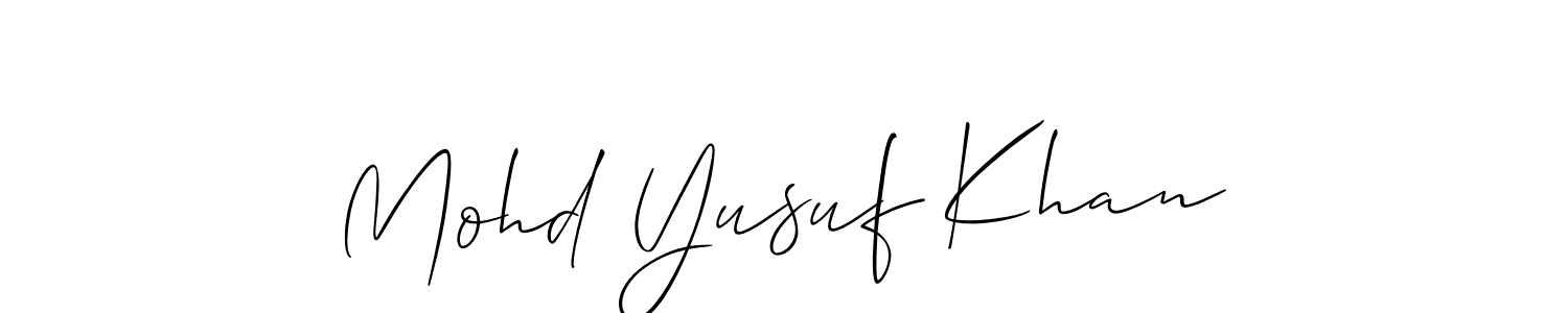 It looks lik you need a new signature style for name Mohd Yusuf Khan. Design unique handwritten (Allison_Script) signature with our free signature maker in just a few clicks. Mohd Yusuf Khan signature style 2 images and pictures png