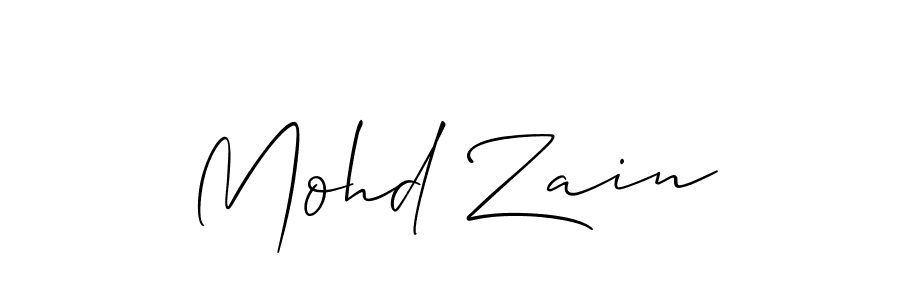 Design your own signature with our free online signature maker. With this signature software, you can create a handwritten (Allison_Script) signature for name Mohd Zain. Mohd Zain signature style 2 images and pictures png