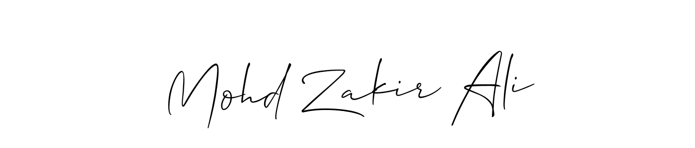 Make a beautiful signature design for name Mohd Zakir Ali. With this signature (Allison_Script) style, you can create a handwritten signature for free. Mohd Zakir Ali signature style 2 images and pictures png