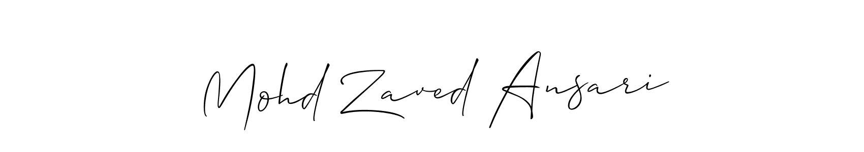 Design your own signature with our free online signature maker. With this signature software, you can create a handwritten (Allison_Script) signature for name Mohd Zaved Ansari. Mohd Zaved Ansari signature style 2 images and pictures png