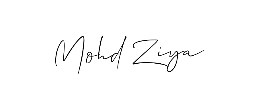 Make a beautiful signature design for name Mohd Ziya. With this signature (Allison_Script) style, you can create a handwritten signature for free. Mohd Ziya signature style 2 images and pictures png