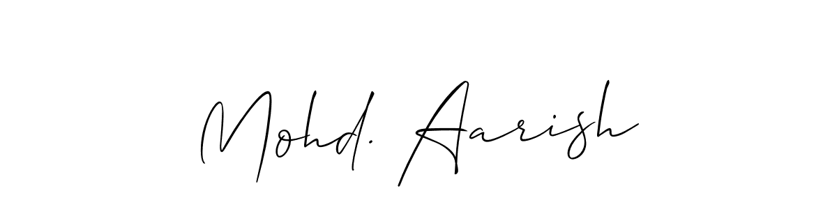 Allison_Script is a professional signature style that is perfect for those who want to add a touch of class to their signature. It is also a great choice for those who want to make their signature more unique. Get Mohd. Aarish name to fancy signature for free. Mohd. Aarish signature style 2 images and pictures png