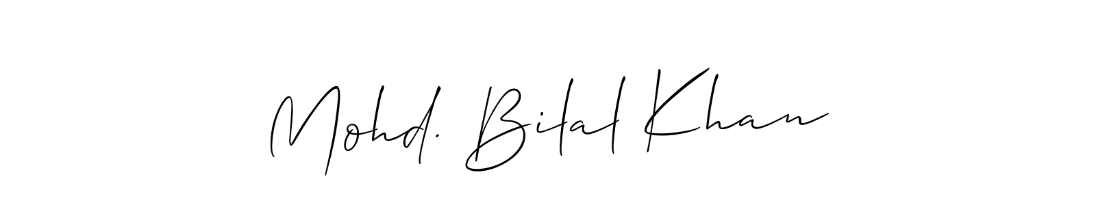Allison_Script is a professional signature style that is perfect for those who want to add a touch of class to their signature. It is also a great choice for those who want to make their signature more unique. Get Mohd. Bilal Khan name to fancy signature for free. Mohd. Bilal Khan signature style 2 images and pictures png