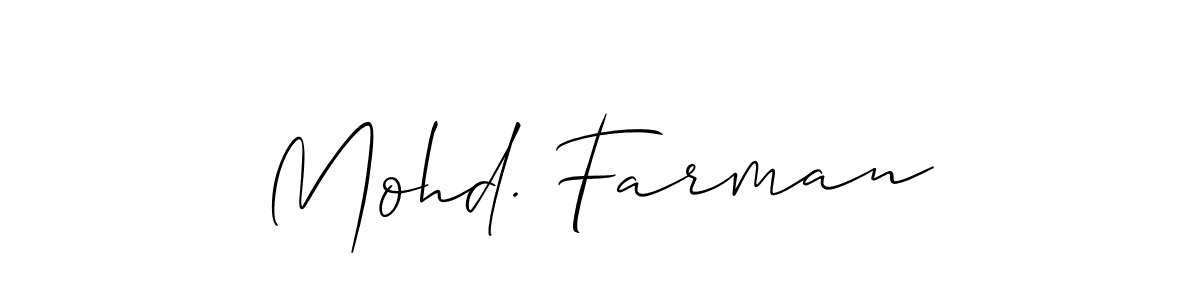 Best and Professional Signature Style for Mohd. Farman. Allison_Script Best Signature Style Collection. Mohd. Farman signature style 2 images and pictures png