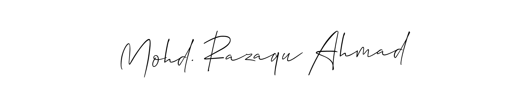 Design your own signature with our free online signature maker. With this signature software, you can create a handwritten (Allison_Script) signature for name Mohd. Razaqu Ahmad. Mohd. Razaqu Ahmad signature style 2 images and pictures png