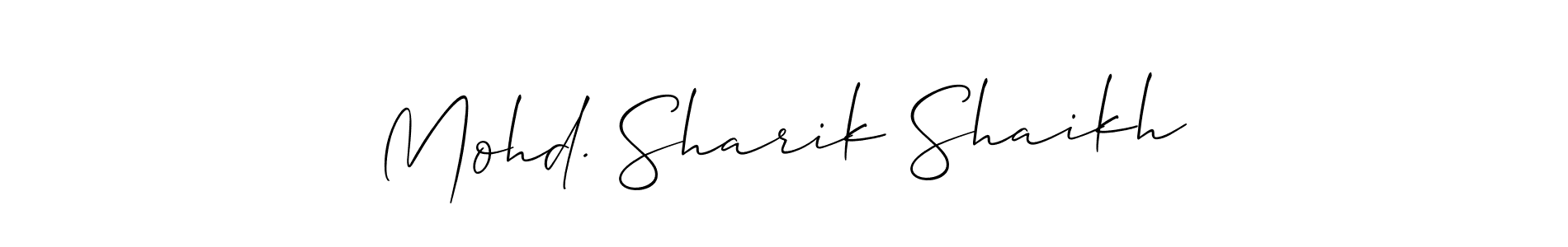 Use a signature maker to create a handwritten signature online. With this signature software, you can design (Allison_Script) your own signature for name Mohd. Sharik Shaikh. Mohd. Sharik Shaikh signature style 2 images and pictures png