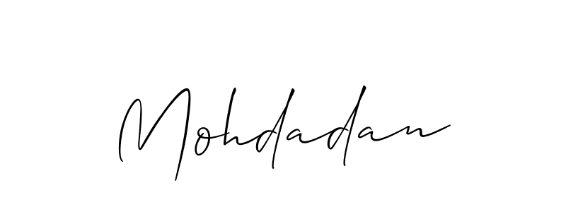 Similarly Allison_Script is the best handwritten signature design. Signature creator online .You can use it as an online autograph creator for name Mohdadan. Mohdadan signature style 2 images and pictures png