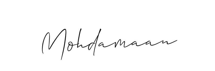 You should practise on your own different ways (Allison_Script) to write your name (Mohdamaan) in signature. don't let someone else do it for you. Mohdamaan signature style 2 images and pictures png