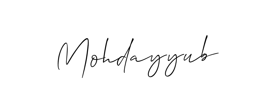 Make a beautiful signature design for name Mohdayyub. With this signature (Allison_Script) style, you can create a handwritten signature for free. Mohdayyub signature style 2 images and pictures png