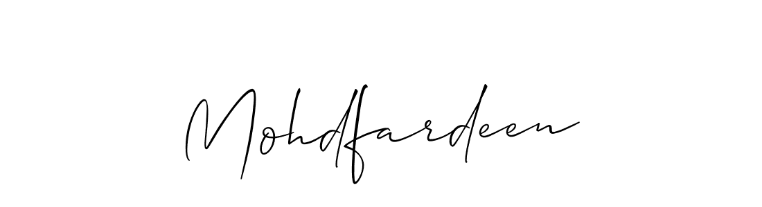 Create a beautiful signature design for name Mohdfardeen. With this signature (Allison_Script) fonts, you can make a handwritten signature for free. Mohdfardeen signature style 2 images and pictures png