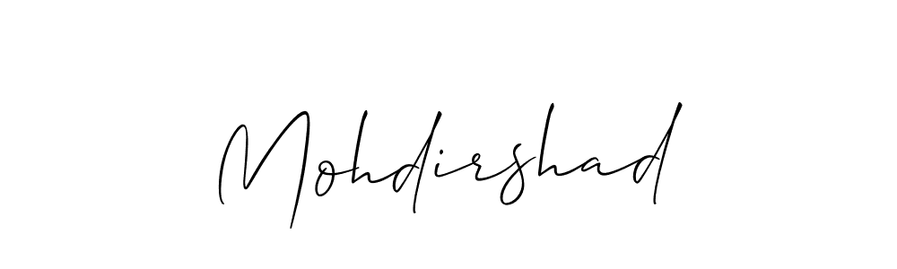 Make a beautiful signature design for name Mohdirshad. With this signature (Allison_Script) style, you can create a handwritten signature for free. Mohdirshad signature style 2 images and pictures png