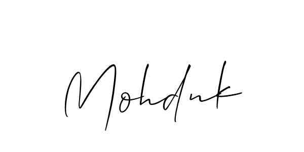The best way (Allison_Script) to make a short signature is to pick only two or three words in your name. The name Mohdnk include a total of six letters. For converting this name. Mohdnk signature style 2 images and pictures png