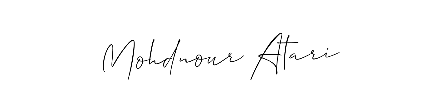 How to make Mohdnour Atari name signature. Use Allison_Script style for creating short signs online. This is the latest handwritten sign. Mohdnour Atari signature style 2 images and pictures png
