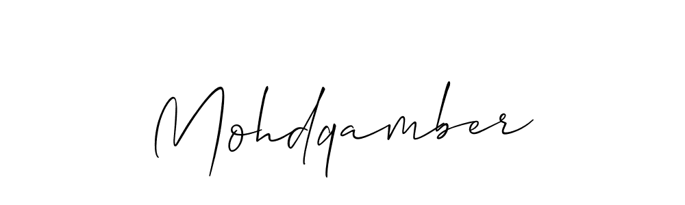 Allison_Script is a professional signature style that is perfect for those who want to add a touch of class to their signature. It is also a great choice for those who want to make their signature more unique. Get Mohdqamber name to fancy signature for free. Mohdqamber signature style 2 images and pictures png