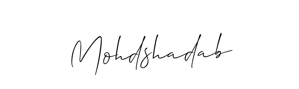 The best way (Allison_Script) to make a short signature is to pick only two or three words in your name. The name Mohdshadab include a total of six letters. For converting this name. Mohdshadab signature style 2 images and pictures png