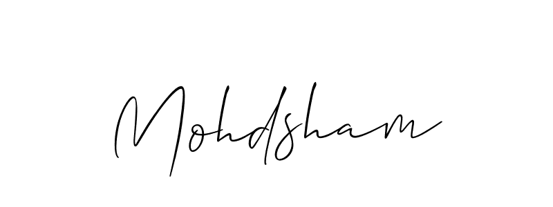 if you are searching for the best signature style for your name Mohdsham. so please give up your signature search. here we have designed multiple signature styles  using Allison_Script. Mohdsham signature style 2 images and pictures png