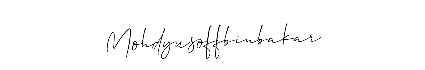 Make a beautiful signature design for name Mohdyusoffbinbakar. With this signature (Allison_Script) style, you can create a handwritten signature for free. Mohdyusoffbinbakar signature style 2 images and pictures png